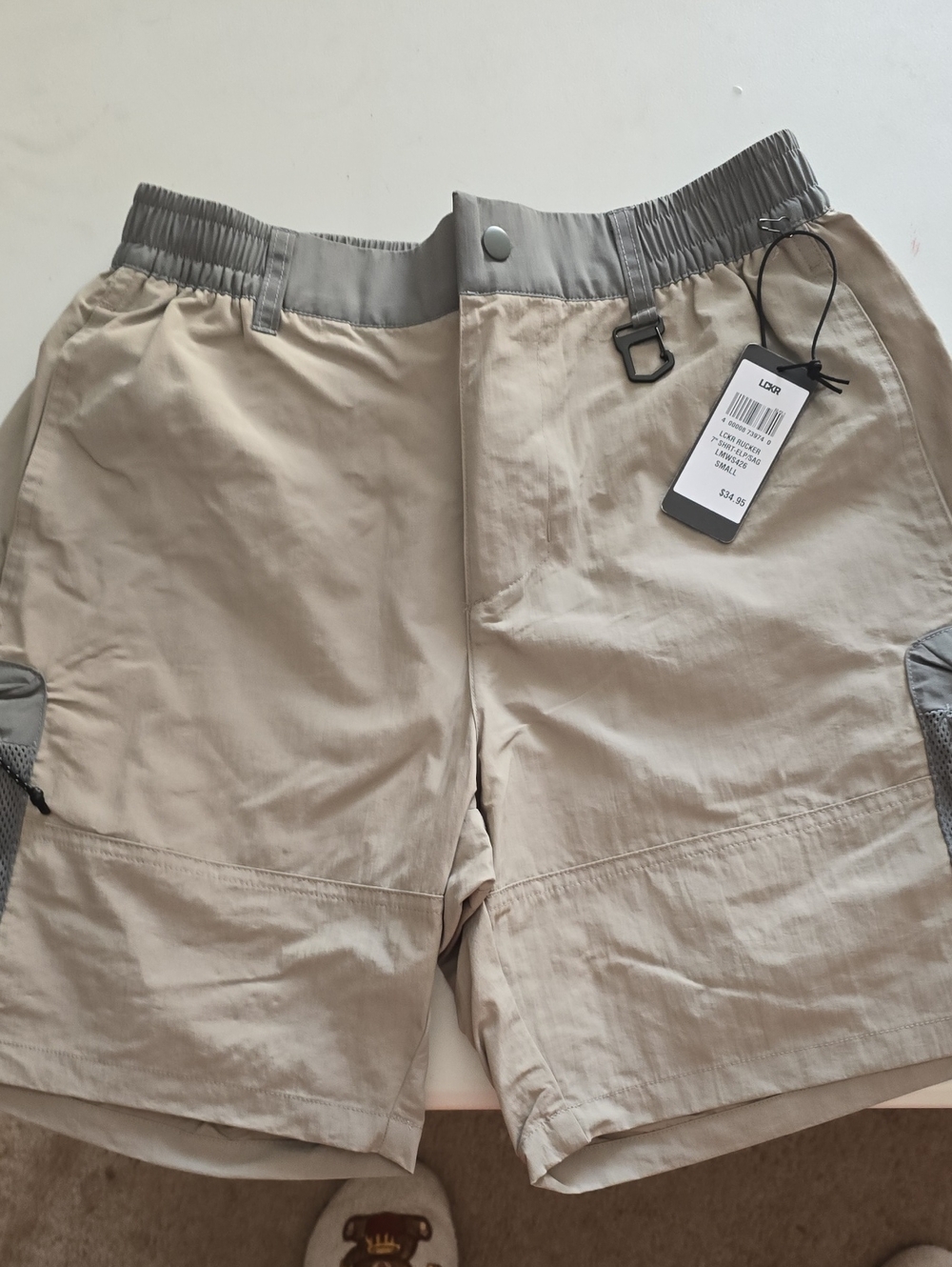 Men's Two-Tone Khaki/Taupe Cargo Shorts